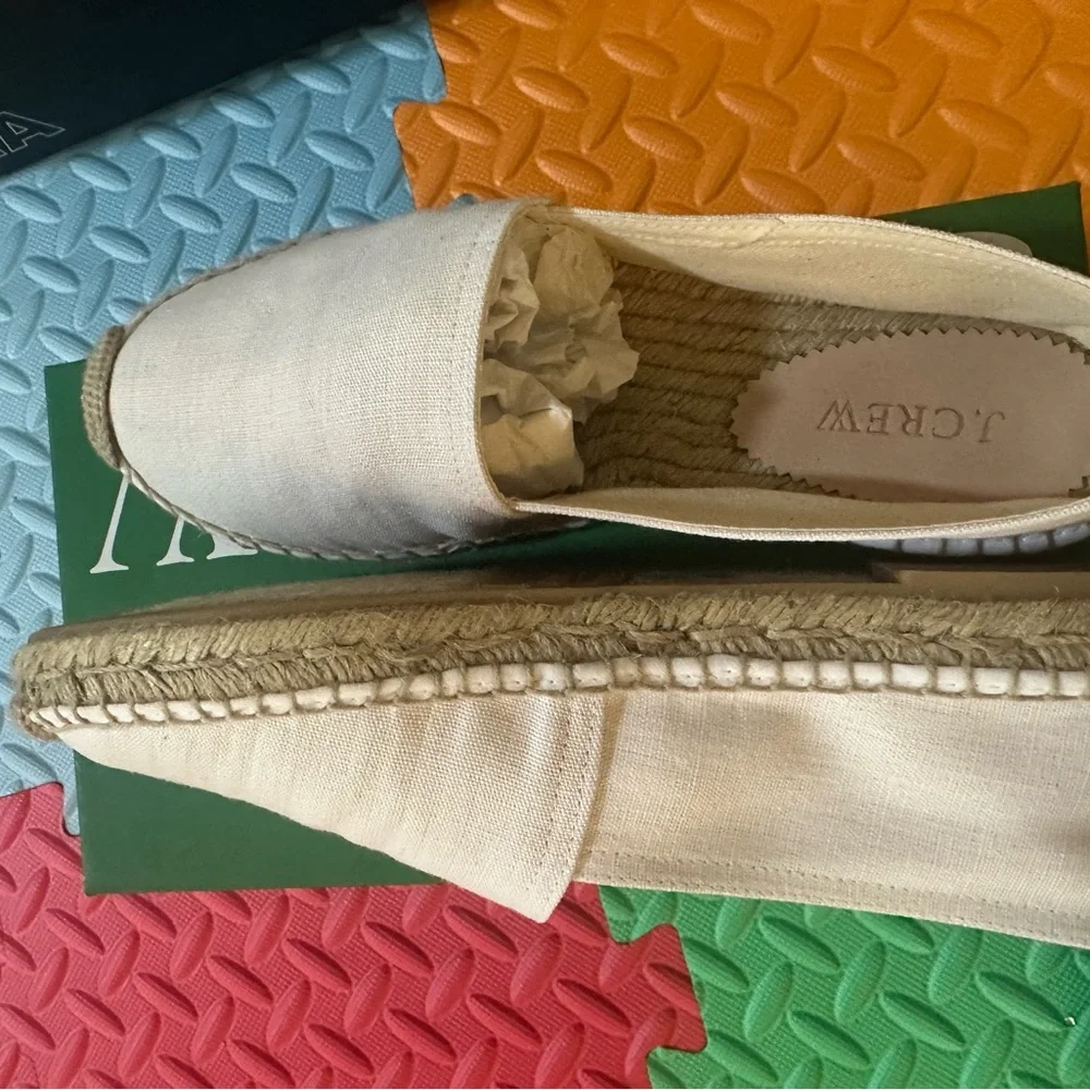 J. Crew Cream Canvas Espadrille Flats